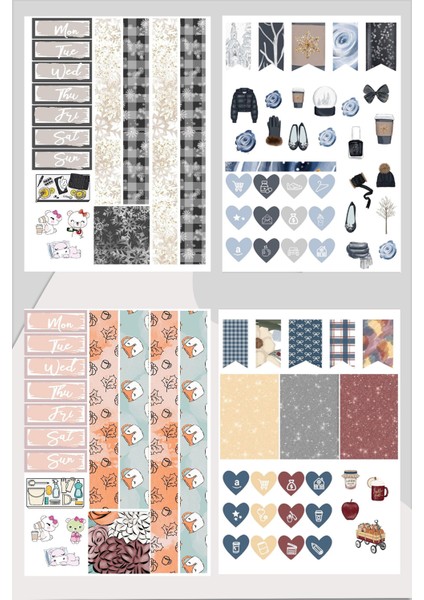 Muhteşem 12 Sayfa Planlayıcı Sticker Set modelleri