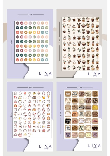 10 Sayfa Vintage Sticker Set 600 Parça Sticker Içerir -Planner Ajanda Bullet Journal Için Uygun Set