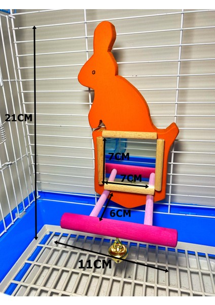 Tavşan Figürlü Aynalı Çanlı Kuş Tüneği fiyatları