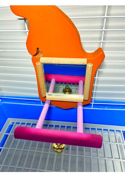 Tavşan Figürlü Aynalı Çanlı Kuş Tüneği modelleri