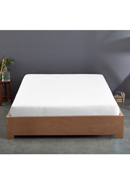 %100 Pamuk 62 Tel (155 TC) 160x200cm +30cm Yükseklik Çift Kişilik Lastikli Çarşaf