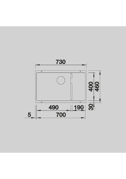 Subline 700 U Level 1.5 Gozlu Tezgah Altı Damlalıksız Granit Evye Siyah