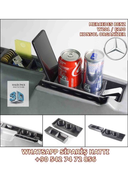 Mercedes Benz W201/E190 Konsol Torpido Organizer Bardaklık Kartlık Bozuk Para Standı