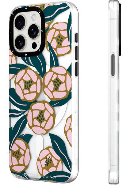 iPhone 15 Pro Max Uyumlu Kılıf Magsafe Şarj Özellikli Youngkit Huagu Serisi Kapak Beyaz