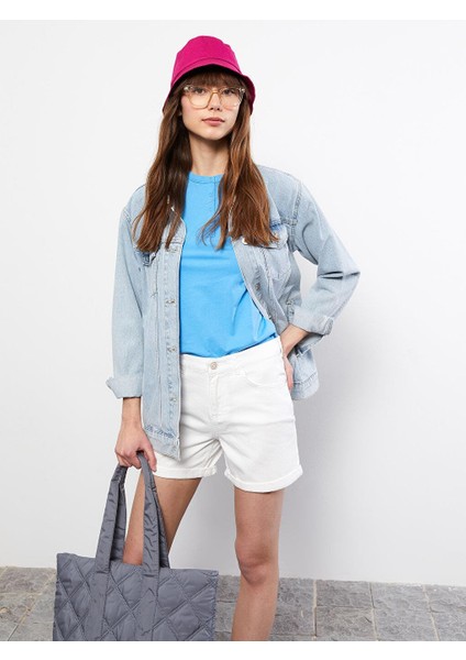 Lcw Jeans Yüksek Bel Standart Fit Düz Cep Detaylı Kadın Jean Şort