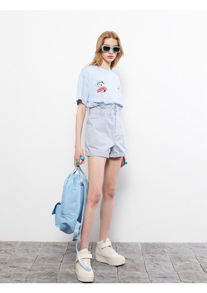 Lcw Jeans Yüksek Bel Slouchy Düz Cep Detaylı Kadın Jean Şort