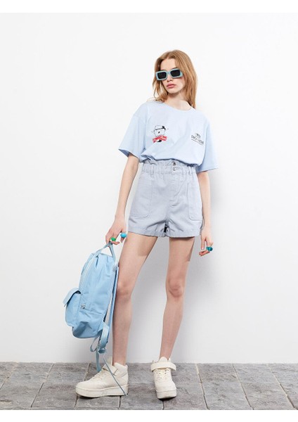 Lcw Jeans Yüksek Bel Slouchy Düz Cep Detaylı Kadın Jean Şort
