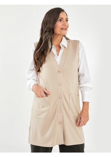 Lcw Grace Kadın V Yaka Düz Yelek