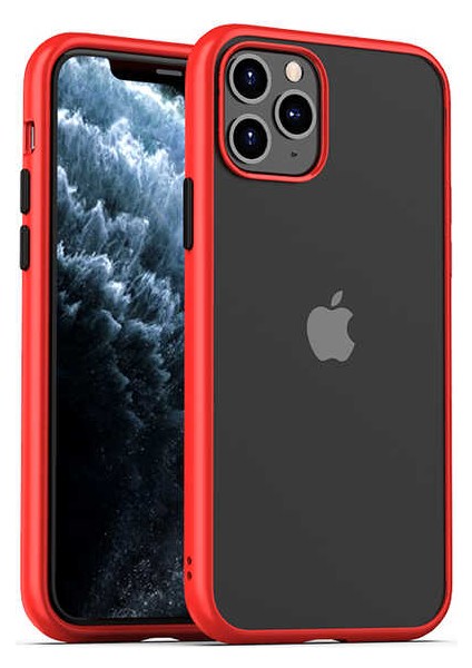 Apple iPhone 11 Pro Max - Uyumlu Hom Silikon-Kırmızı