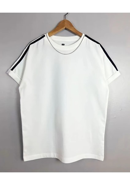 Tshirt Oversize 20/1 Supreme Kumaş Pamuk Omuzu 3 Şerit Detaytlı
