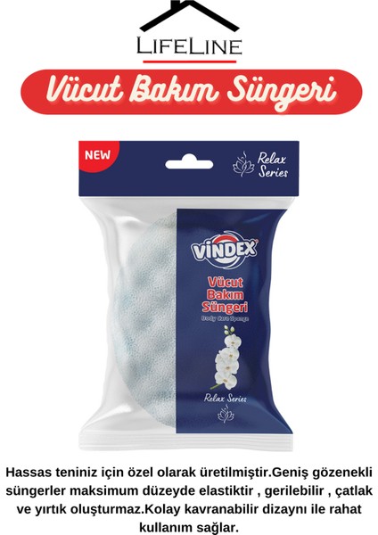 Vücut Bakım Peeling Terapi Spa Yumuşak Banyo Sünger Seti 5'li
