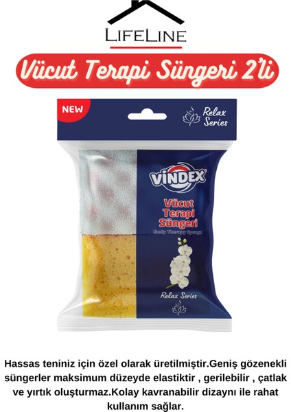Vücut Bakım Peeling Terapi Spa Yumuşak Banyo Sünger Seti 5'li