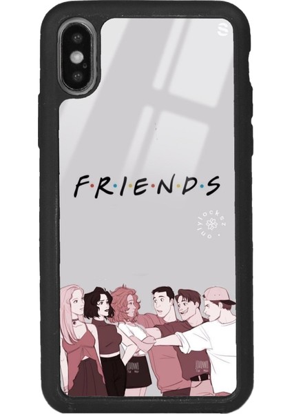 Apple iPhone Xs Max Doodle Friends Tasarımlı Glossy Telefon Kılıfı