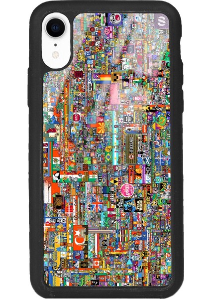 Apple iPhone Xr R/place Hatıra Tasarımlı Glossy Telefon Kılıfı