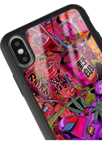 Apple iPhone Xs Max Neon Island Tasarımlı Glossy Telefon Kılıfı modelleri