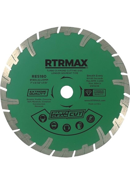 230 Turbo Elmas Testere Uzun Segmentli Rtrmax