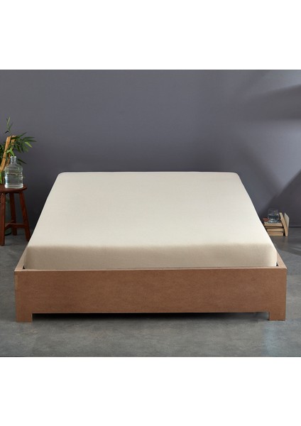 %100 Pamuk 62 Tel (155 TC) 180x200cm +30cm Yükseklik Çift Kişilik Lastikli Çarşaf