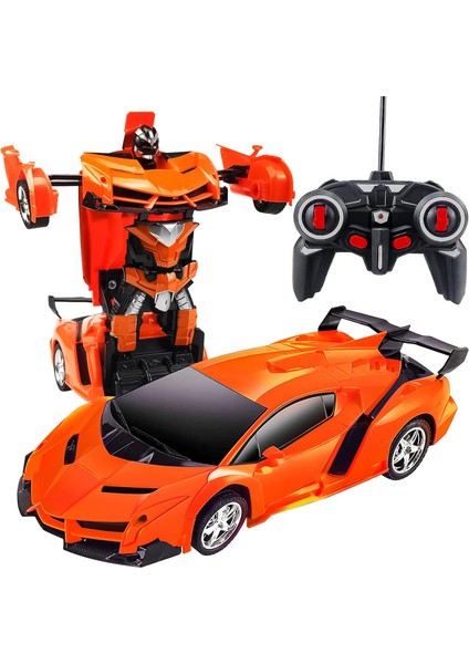 Uzaktan Kumandalı Araba, Çocuk Erkek Kız Hediyesi Için Dönüşüm Araba Robot Rc Arabaları, Tek Tuşla Deformasyon ve 360 ° Sürüklenen Robot Araba Oyuncak ile 2.4g 1:18 Ölçekli Yarış A (Yurt Dışından)