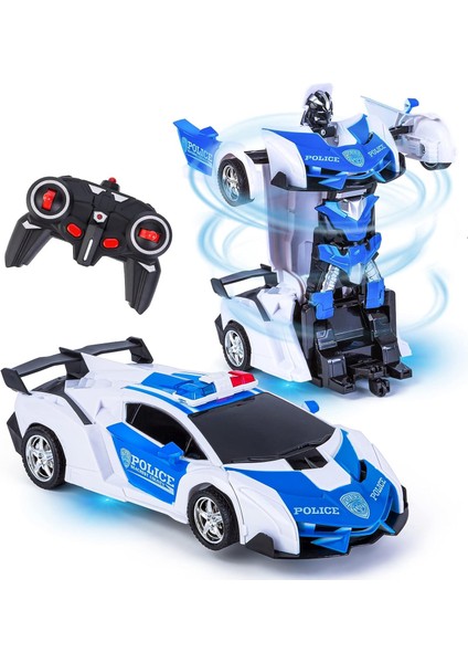 7-11 Yaş Çocuklar Için Deformasyon Araba, Dönüşen Araba Robot Araç Oyuncak Polis Arabası Erkek Çocuklar Için Uzaktan Kumandalı Sürüklenen Rc Yarış Arabası En Iyi Doğum Günü Noel H (Yurt Dışından)
