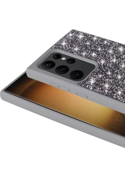 Galaxy S24 Ultra Kılıf Parlak Taşlı Tasarım Redclick Pırlanta Görünüm Kapak