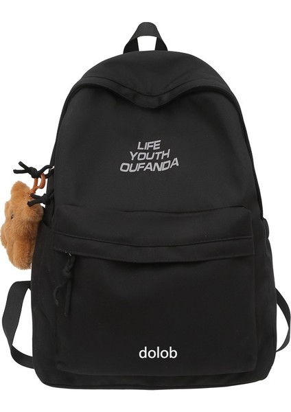 Ins Japon Tarzı Harajuku Moda Mektup Sırt Çantası Kore Versiyonu Basit Ruiying Öğrenci Okul Çantası Kadın Büyük Kapasiteli Sırt Çantası Erkek (Yurt Dışından)