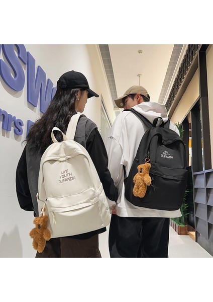 Ins Japon Tarzı Harajuku Moda Mektup Sırt Çantası Kore Versiyonu Basit Ruiying Öğrenci Okul Çantası Kadın Büyük Kapasiteli Sırt Çantası Erkek (Yurt Dışından) indirimleri