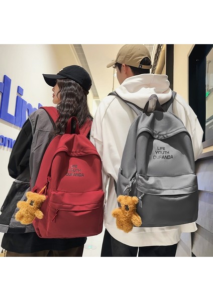 Ins Japon Tarzı Harajuku Moda Mektup Sırt Çantası Kore Versiyonu Basit Ruiying Öğrenci Okul Çantası Kadın Büyük Kapasiteli Sırt Çantası Erkek (Yurt Dışından) fırsatları