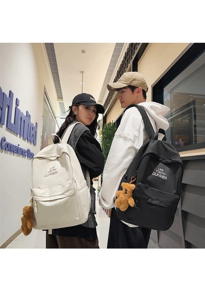 Ins Japon Tarzı Harajuku Moda Mektup Sırt Çantası Kore Versiyonu Basit Ruiying Öğrenci Okul Çantası Kadın Büyük Kapasiteli Sırt Çantası Erkek (Yurt Dışından) modelleri