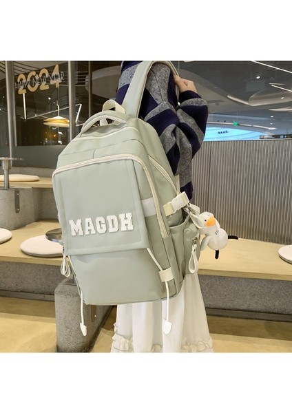 Okul Çantası Kadın Ins Moda Büyük Kapasiteli Lise Öğrencisi Sırt Çantası Moda Trendi Ruiying Basit Seyahat Sırt Çantası Erkek (Yurt Dışından) modelleri