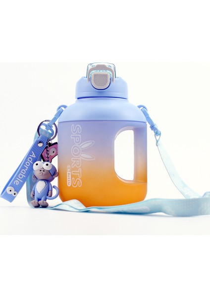 Açık Spor Su Bardağı Sevimli Büyük Göbek Kabı Taşınabilir 1.5l (Yurt Dışından)