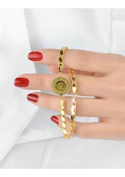 7,50 gr (Gram) Pullu Çeyrekli Bileklik 22 Ayar Altın