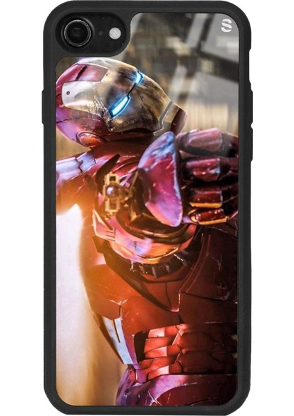 Apple iPhone 7 - 8 - Se Iron Man Tasarımlı Glossy Telefon Kılıfı