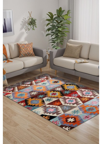 Afes Kadife Yıkanabilir Kaymaz Pamuk Tabanlı Kilim Salon Halısı fiyatları