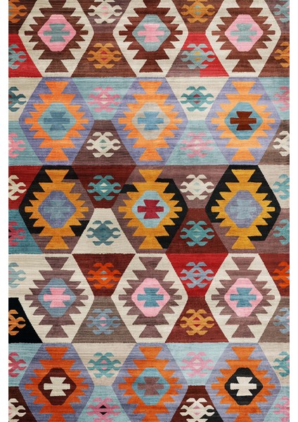 Afes Kadife Yıkanabilir Kaymaz Pamuk Tabanlı Kilim Salon Halısı modelleri