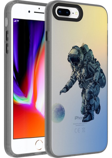 Apple iPhone 8 Plus - Uyumlu Desenli More TR Dragon Sert Kapak-Astronot