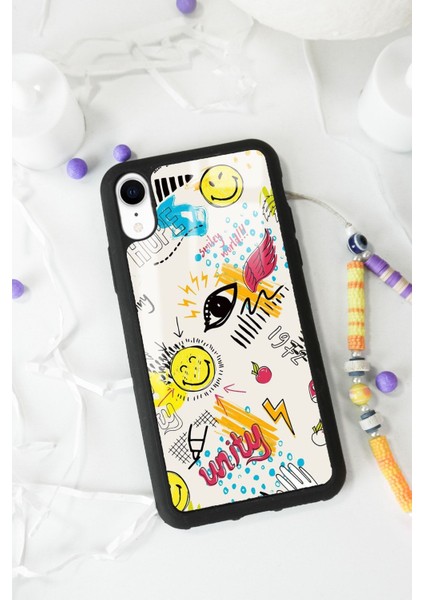 Apple iPhone Xr Doodle Emoji Tasarımlı Glossy Telefon Kılıfı fiyatları