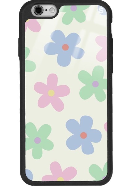 Apple iPhone 6 Plus - 6s Plus Nude Çiçek Tasarımlı Glossy Telefon Kılıfı