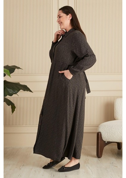 Kadin Buyuk Beden Çıtır Desen Yazlik Tesettur Elbise fırsatları