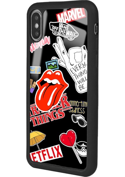 Apple iPhone x - Xs Sticker Tasarımlı Glossy Telefon Kılıfı modelleri