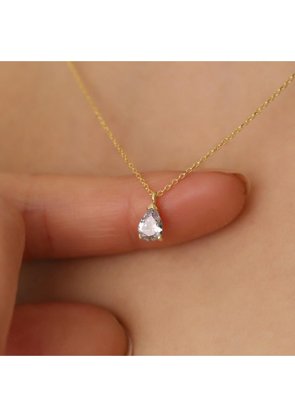 925 Ayar Gümüş Damla Taşlı Kolye modelleri