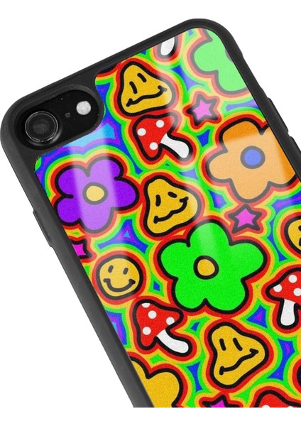 Apple iPhone 7 - 8 - Se Neon Flowers Tasarımlı Glossy Telefon Kılıfı modelleri