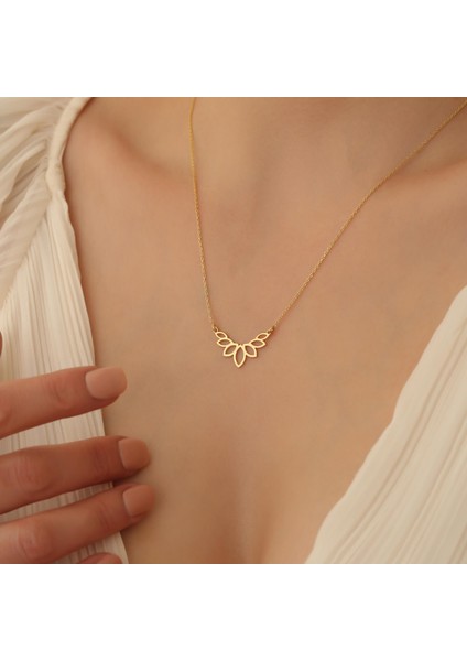 925 Ayar Gümüş Lotus Çiçeği Kolye