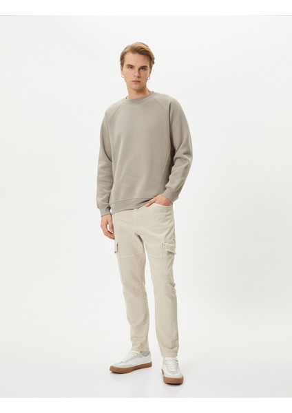 Yıkamalı Pantolon Kargo Cepli Dikiş Detaylı Slim Fit Düğmeli fiyatları