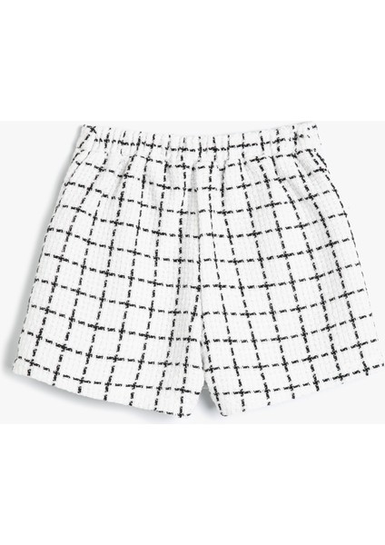 Tüvit Şort Etek Ekoseli Beli Lastikli fırsatları