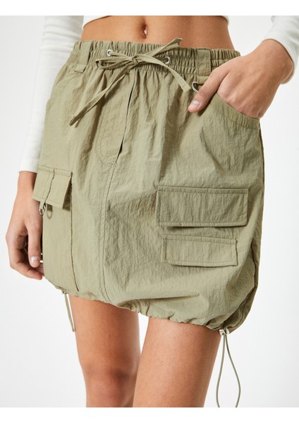 Paraşüt Mini Etek Kargo Cepli Lastikli Stoper Detaylı indirimleri