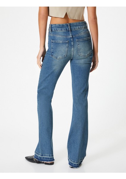 Nervürlü Ispanyol Paça Kot Pantolon Dar Kesim Cepli - Victoria Slim Flare Jeans fırsatları