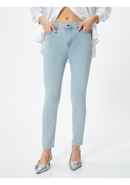 Dar Kesim Yüksek Bel Kot Pantolon Esnek Cepli Pamuklu - Carmen Skinny Jeans modelleri