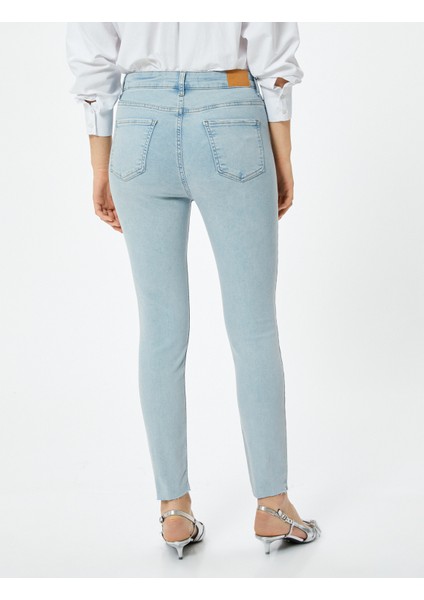 Dar Kesim Yüksek Bel Kot Pantolon Esnek Cepli Pamuklu - Carmen Skinny Jeans indirimleri