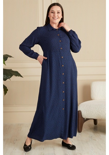 Kadin Buyuk Beden Çıtır Desen Yazlik Tesettur Elbise fiyatları