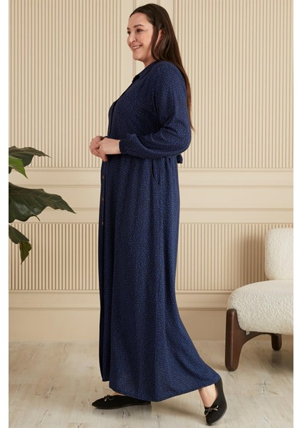 Kadin Buyuk Beden Çıtır Desen Yazlik Tesettur Elbise modelleri